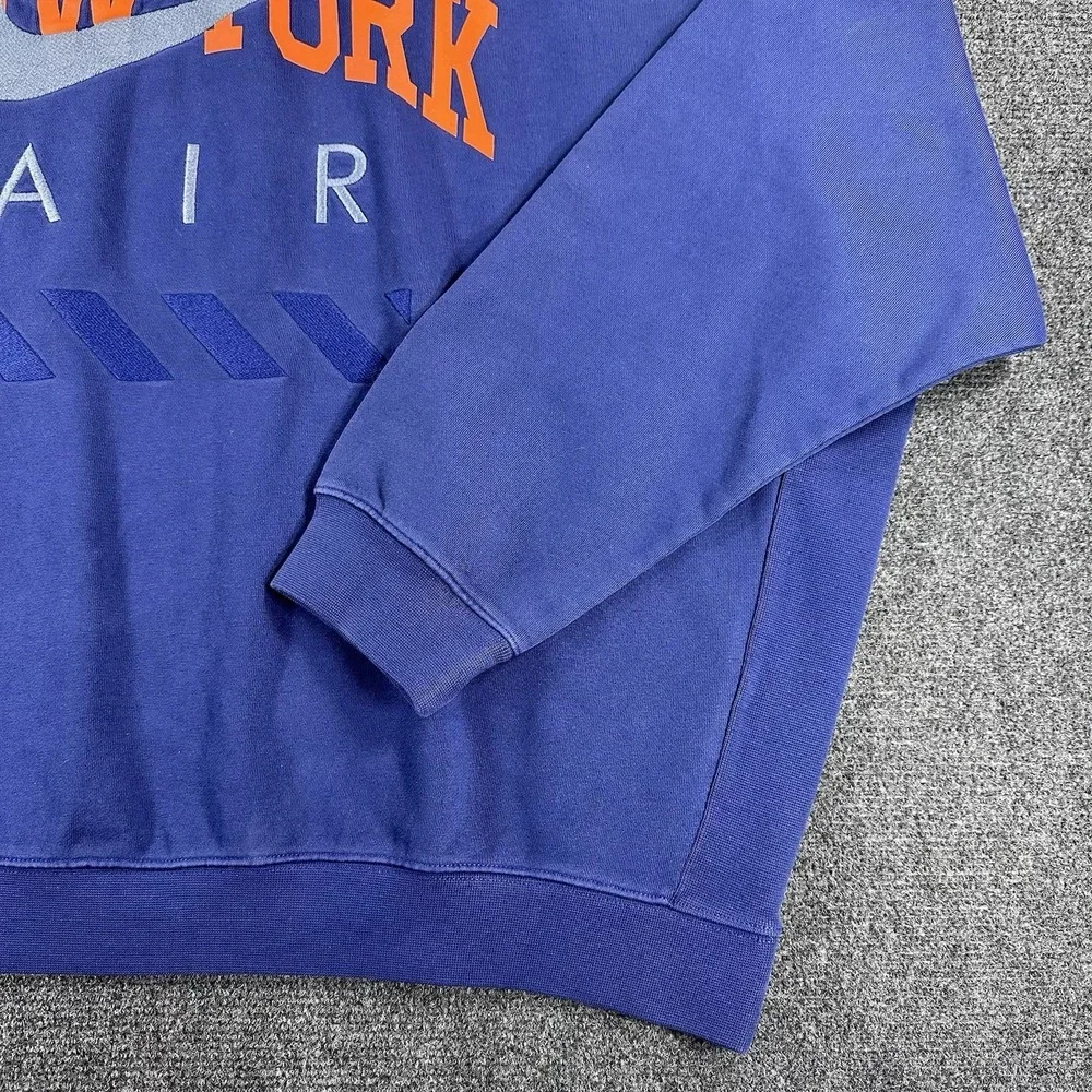 Nike Air NYC Fleece Crew Blue Orange White Men's Sz XL (HQ1101 492)